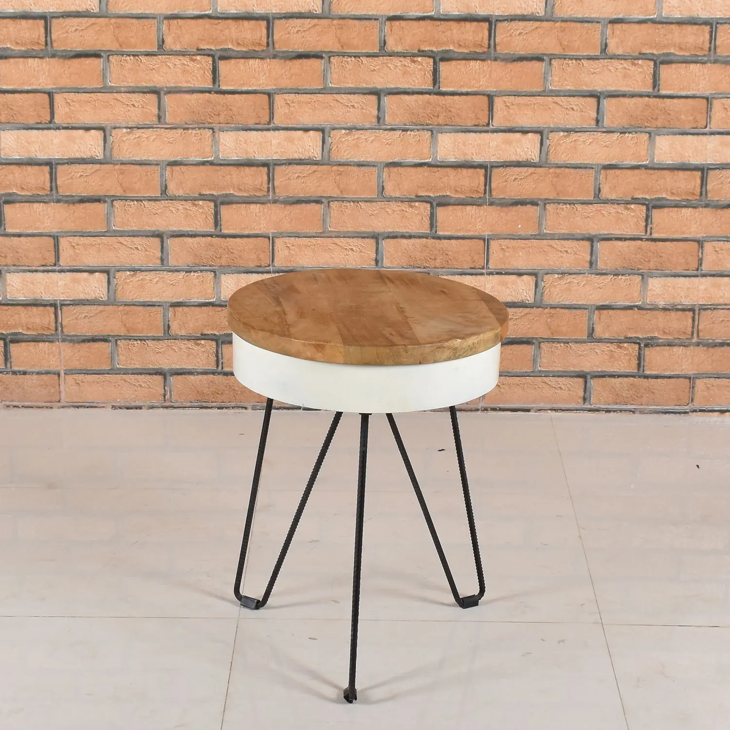 Iron Hairpin Leg Side Table with Wooden Top (Knock Down) - popular handicrafts